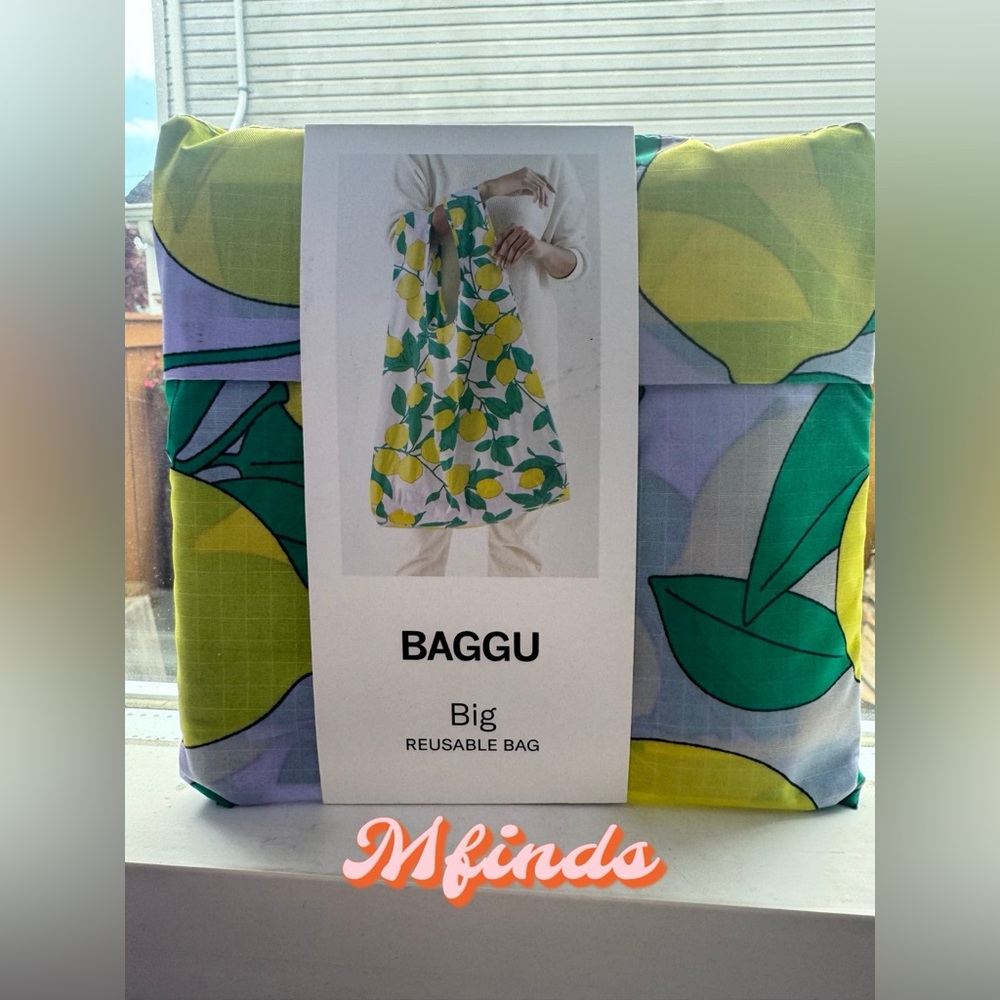 Baggu Big Size Lemon Tree Sunshine Fruit Reusable Tote Bag NWT